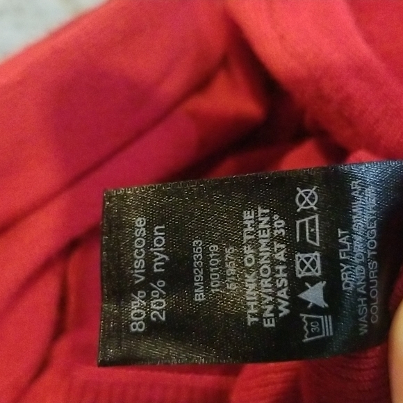 F&F Size 12 Red Cardigan Sweater Bishop Sleeves - Picture 6 of 7